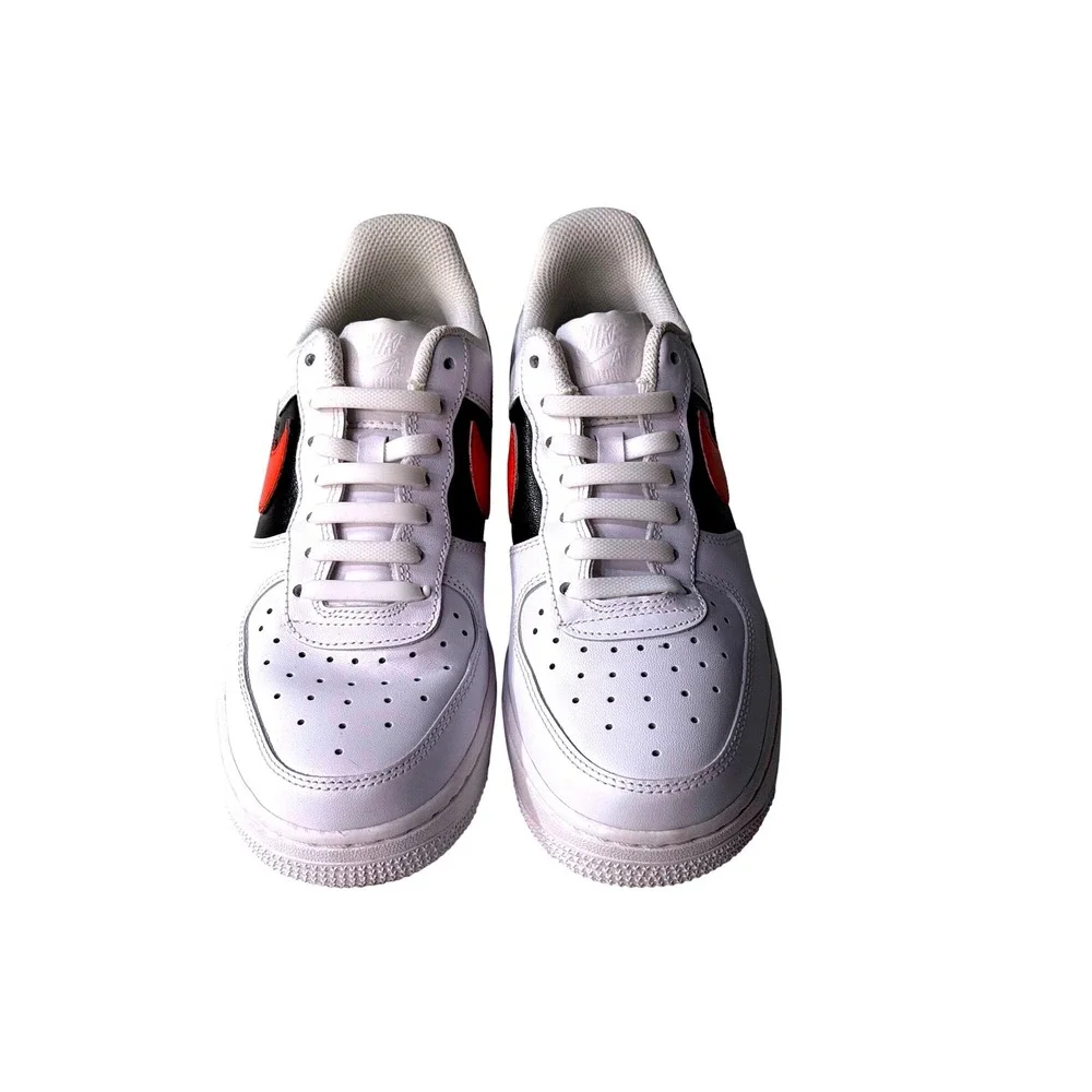 Nike Air‎ Force 1 Low OSU Custom White Orange Black Boys Sneakers 7.5Y